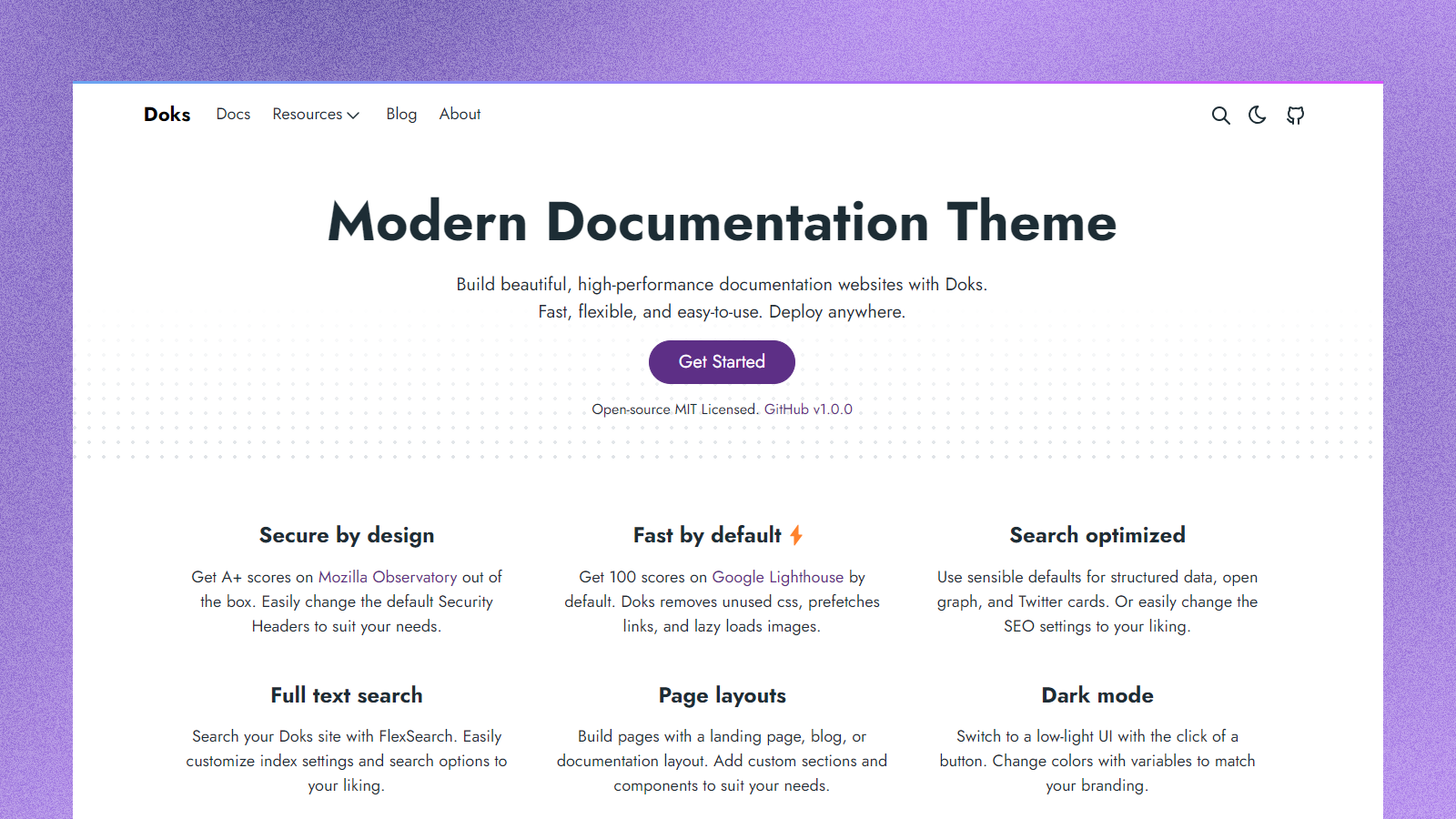 Modern documentation theme
